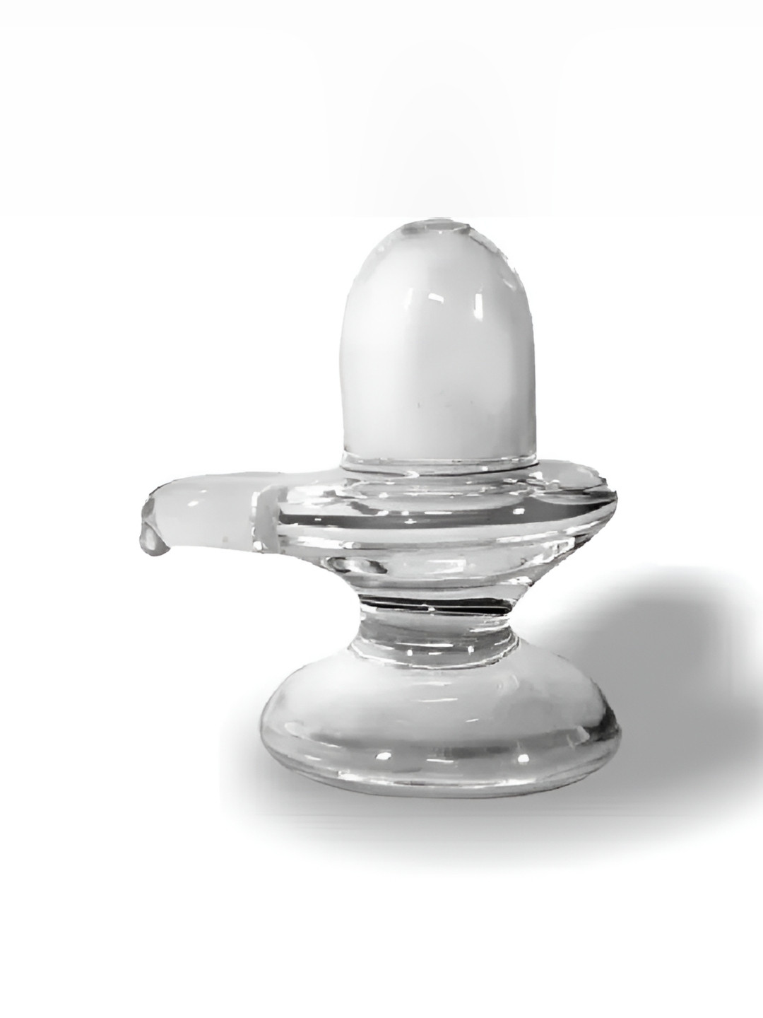 Navyaksh Shivling White Glass Glossy Prayer Room Small Showpiece -