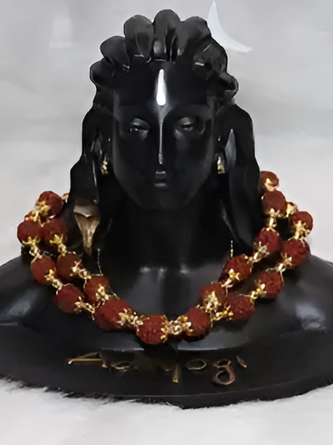 Navyaksh Yogi Baba Black Metal Metallic Prayer Room Set of 2 Small Showpieces -