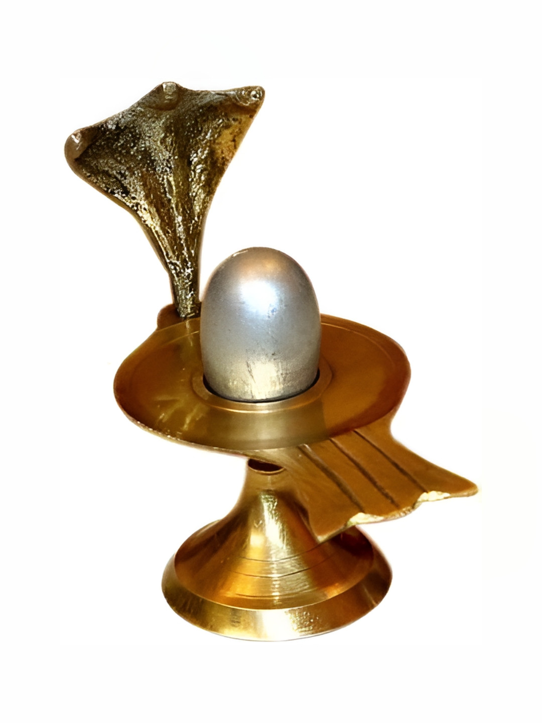 Navyaksh Shiv Ling and Para Pindi Gold Brass Metallic Living Room Set of 2 Small Showpieces -