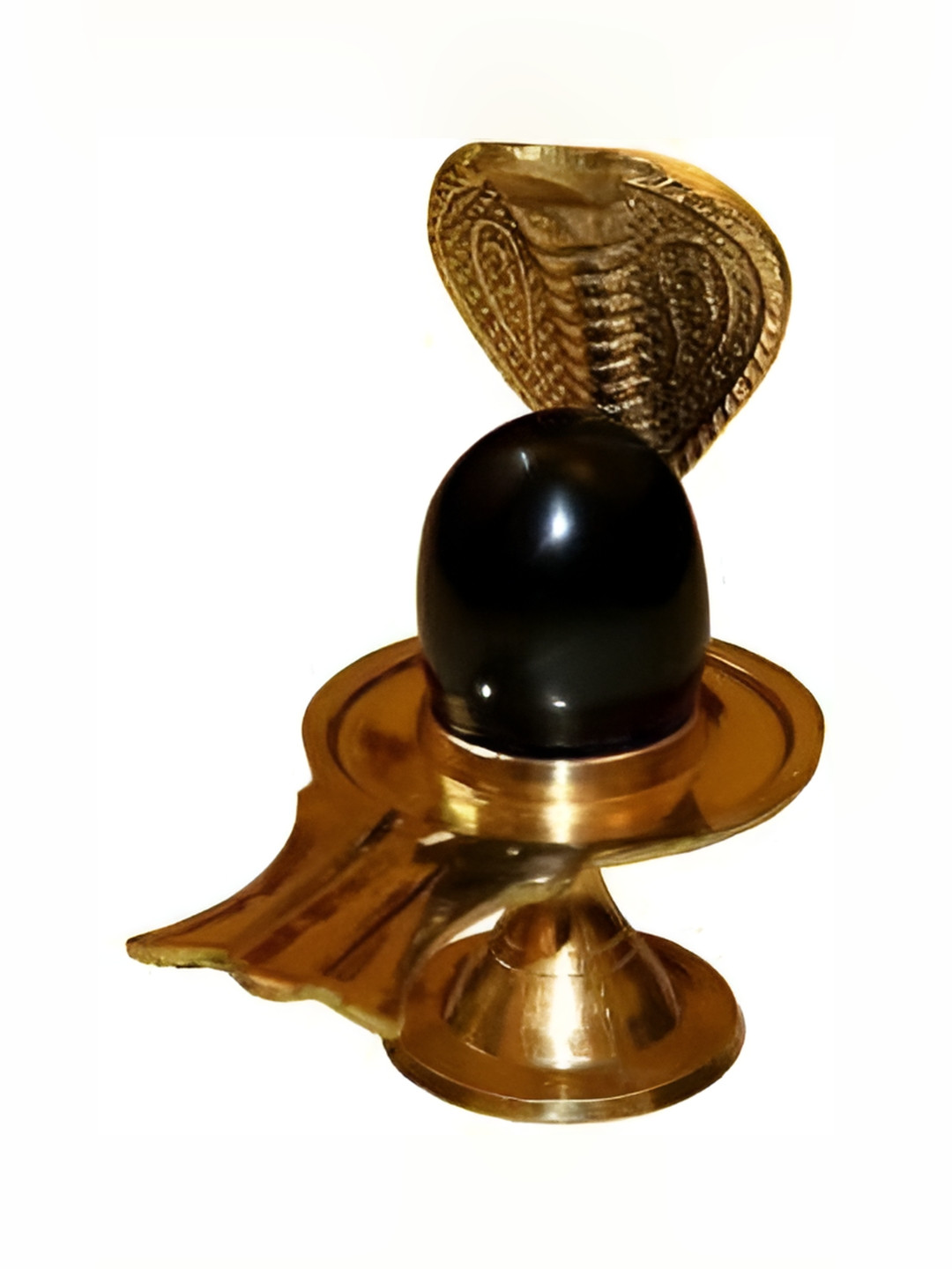 Navyaksh Jalheri Black Pathar Pindi Gold Brass Metallic Prayer Room Set of 2 Tiny Showpieces -