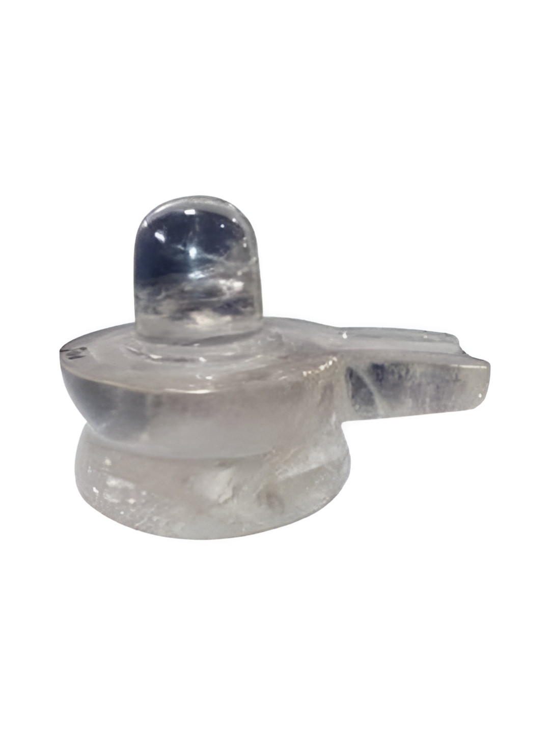Navyaksh Shivling White Crystal Natural Prayer Room Medium Showpiece -