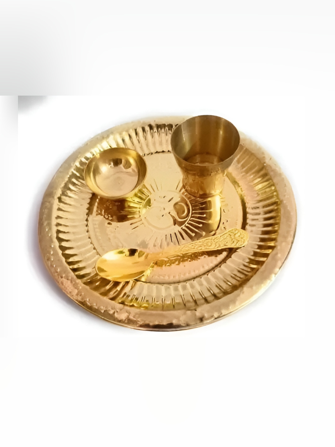 Navyaksh Laddu Gopal Gold Brass Metallic Kitchen Set of 4 Small Showpieces -
