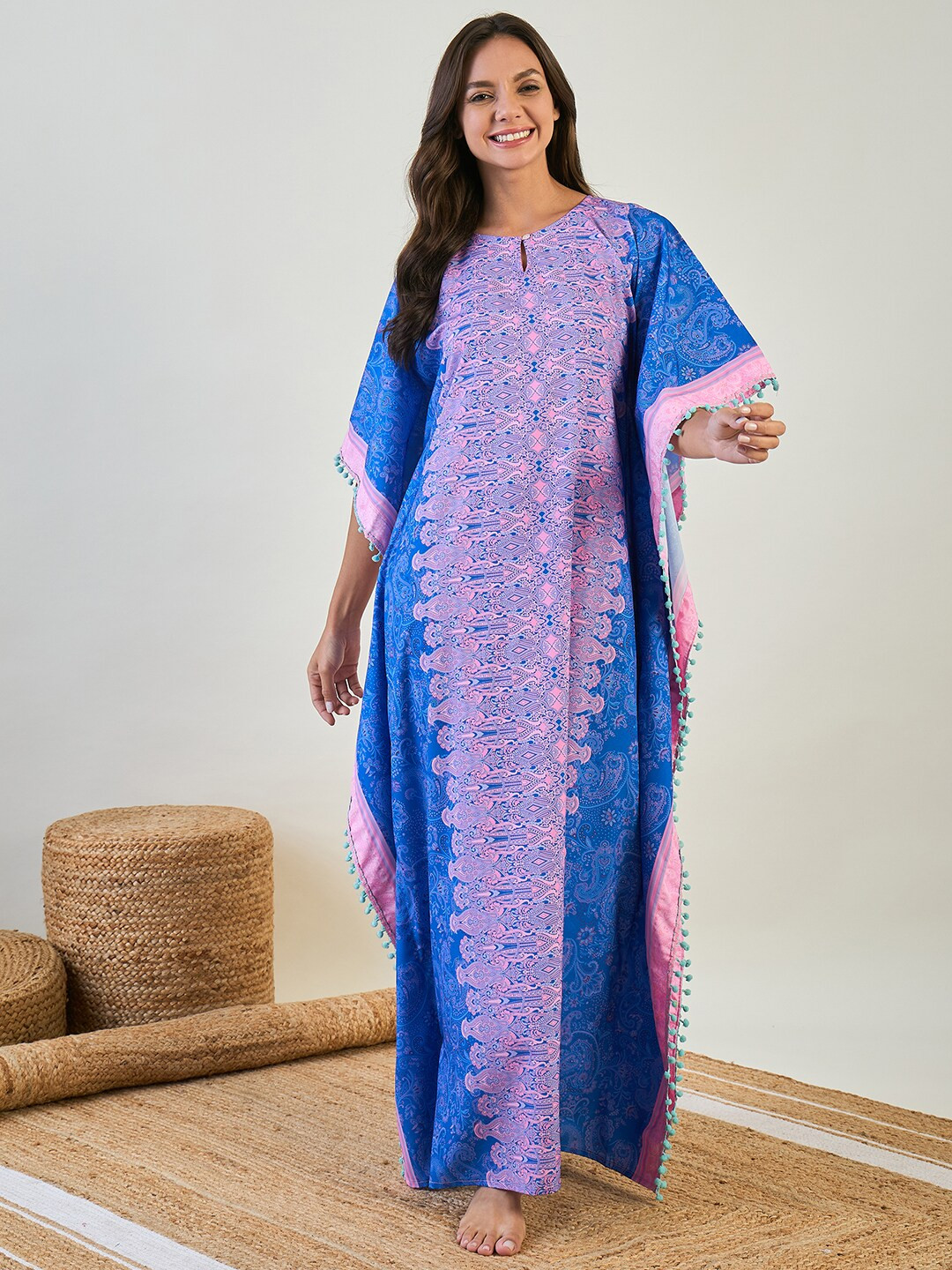 The Kaftan Company Printed Maxi Kaftan Nightdress