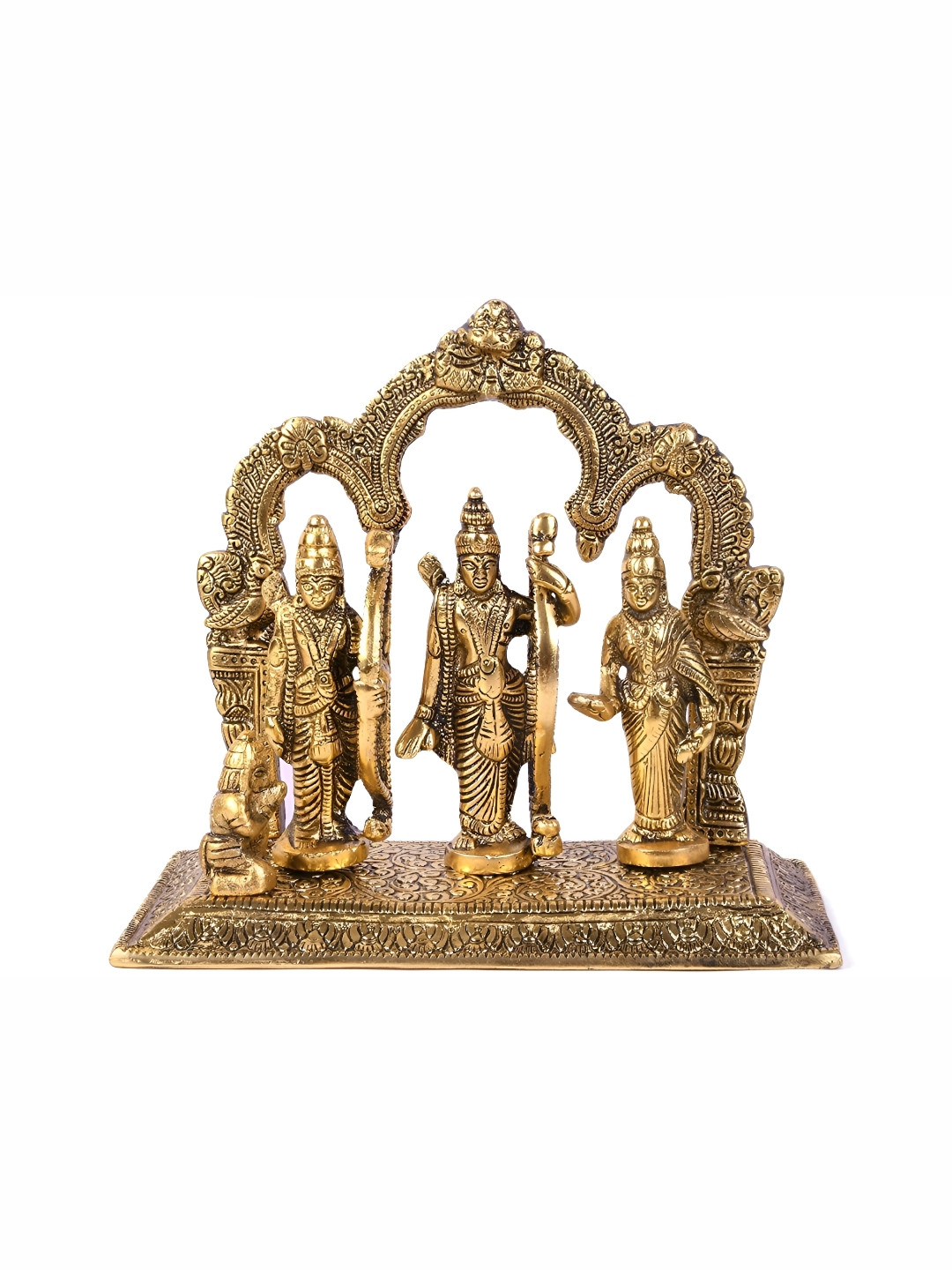 Navyaksh Ram Darbar Gold Brass Metallic Living Room Small Showpiece -