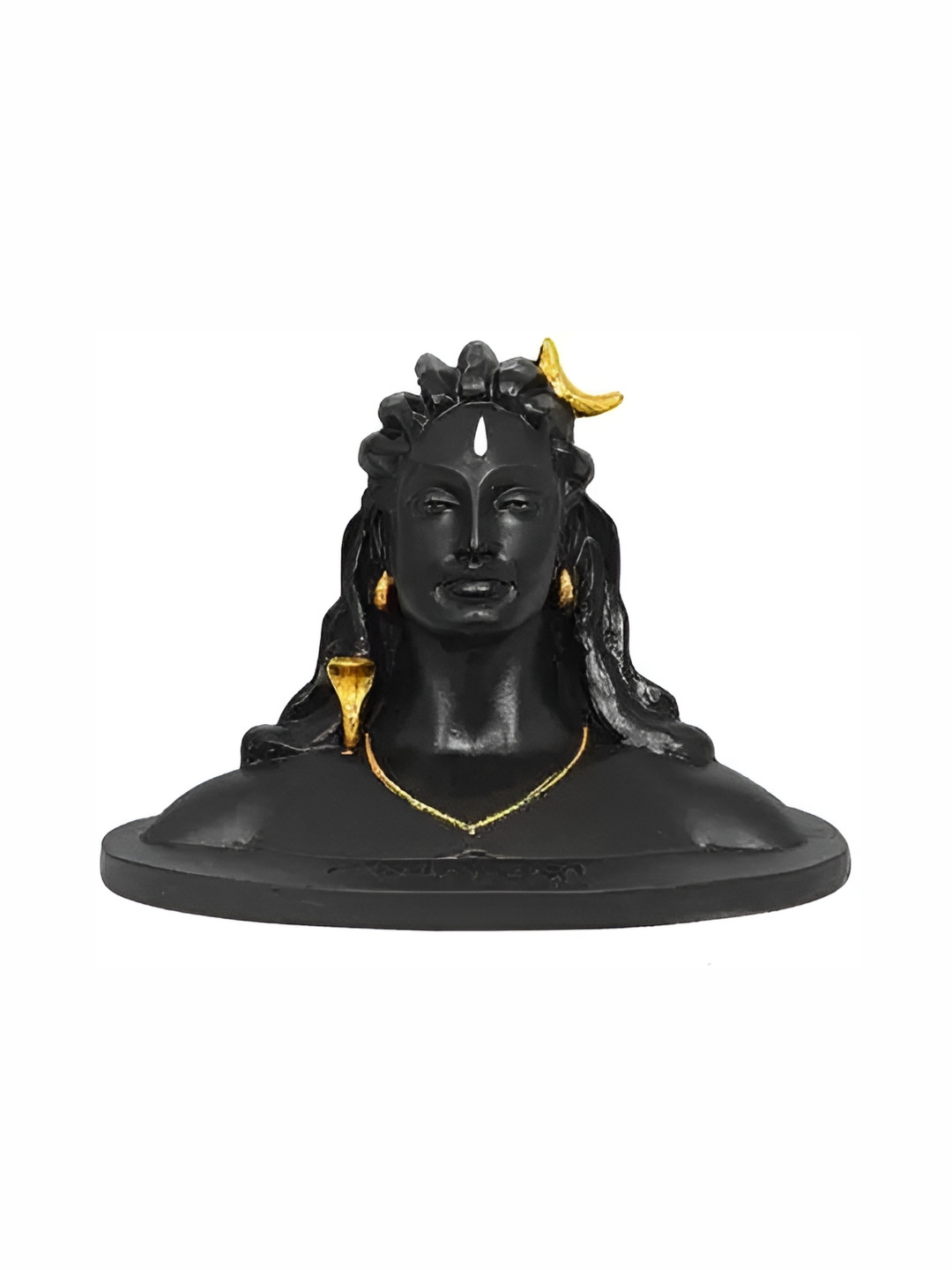 Navyaksh Aadiyogi Baba Black Metal Metallic Prayer Room Small Showpiece -