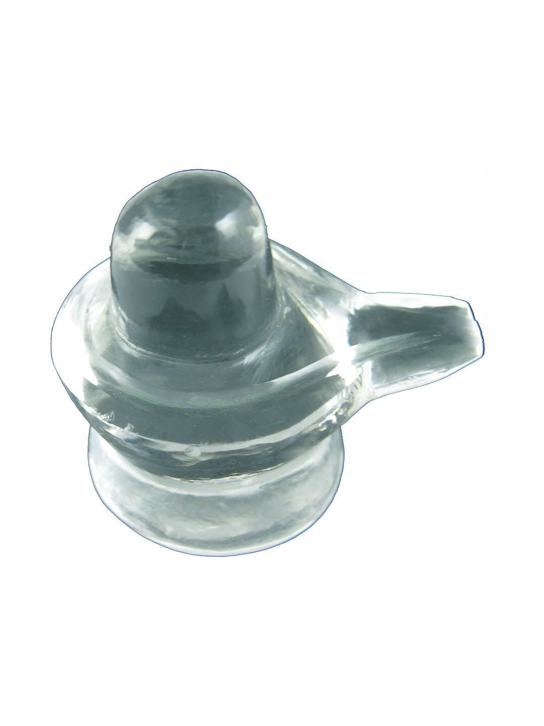 Navyaksh Shiv Ling White Glass Matte Prayer Room Tiny Showpiece -