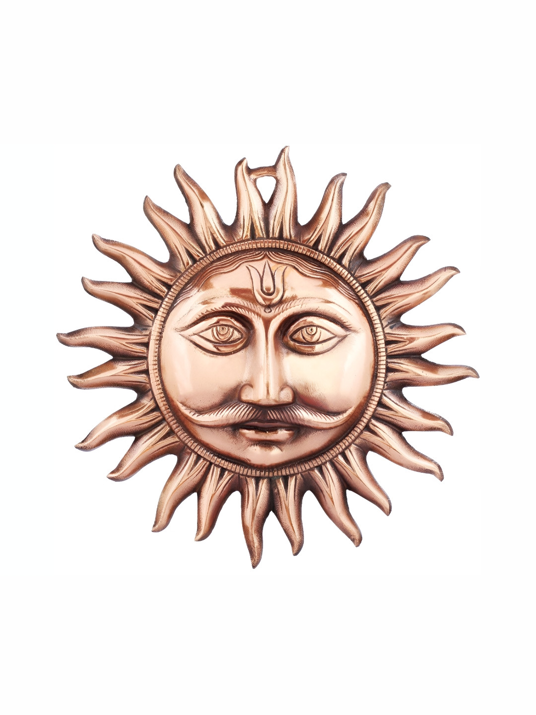 Navyaksh Suraj Brown Brass Metallic Prayer Room Medium Showpiece - 10.6 Inches