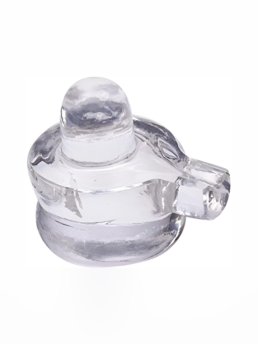 Navyaksh Shivling White Glass Matte Prayer Room Small Showpiece -