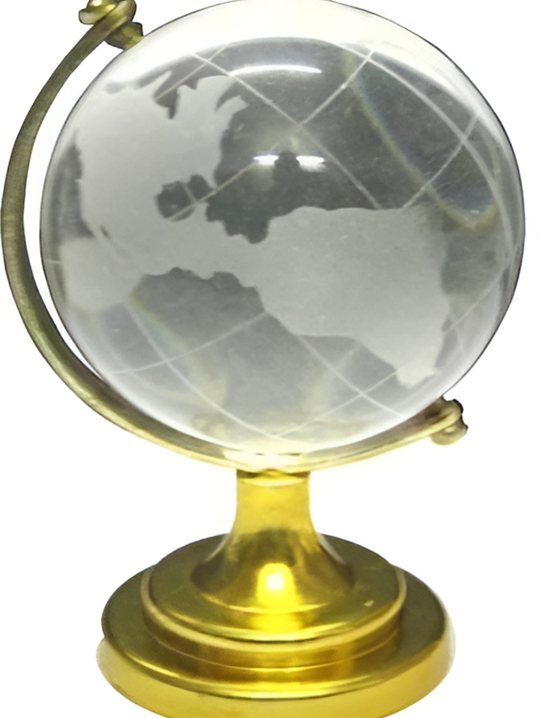 Navyaksh Globe White Glass Glossy Study Room Small Showpiece -