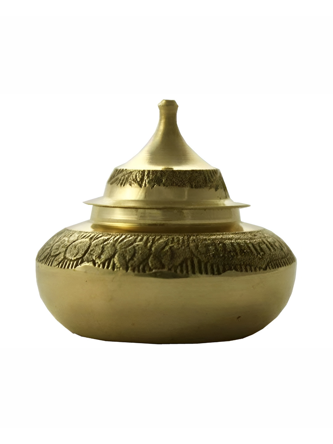 Navyaksh Sindur Dibbi Peeta Gold Brass Metallic Prayer Room Small Showpiece -