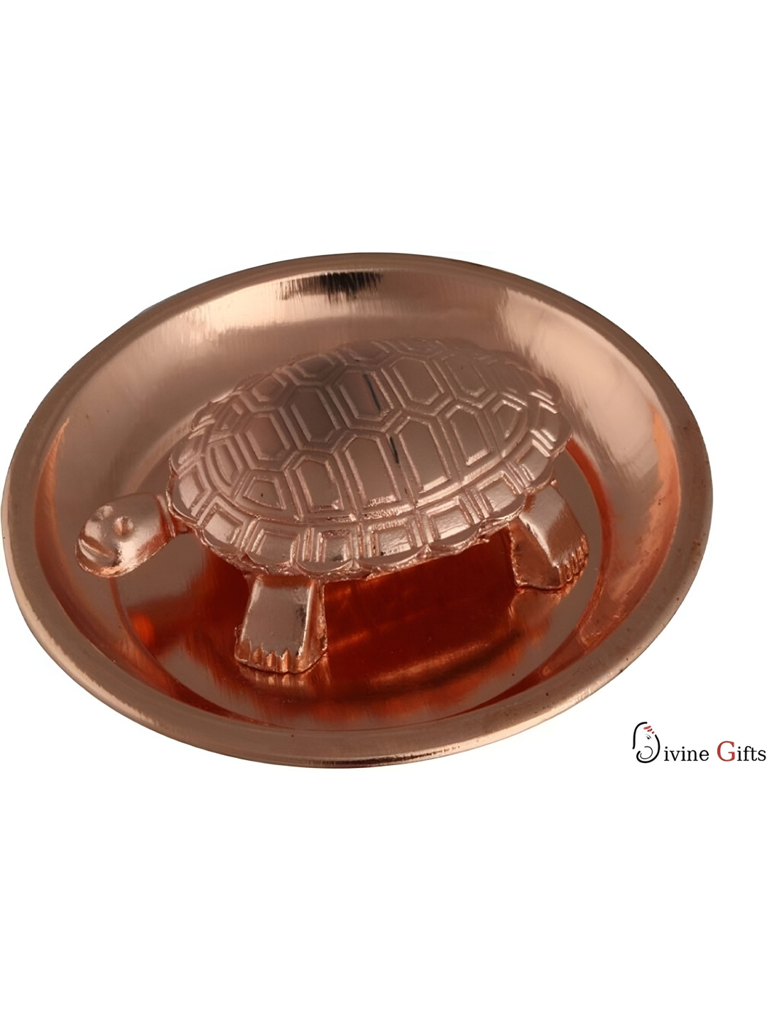 Navyaksh Kachua Plate Copper Brass Metallic Prayer Room Set of 2 Small Showpieces -