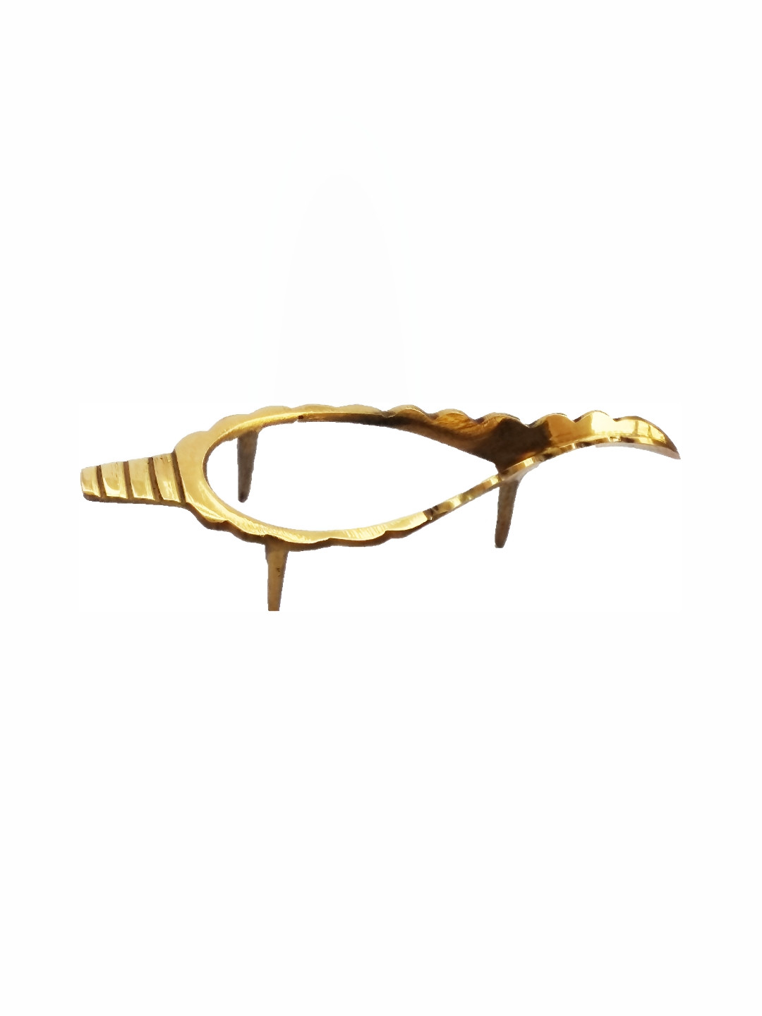 Navyaksh Shankh Stand Gold Brass Metallic Living Room Small Showpiece -