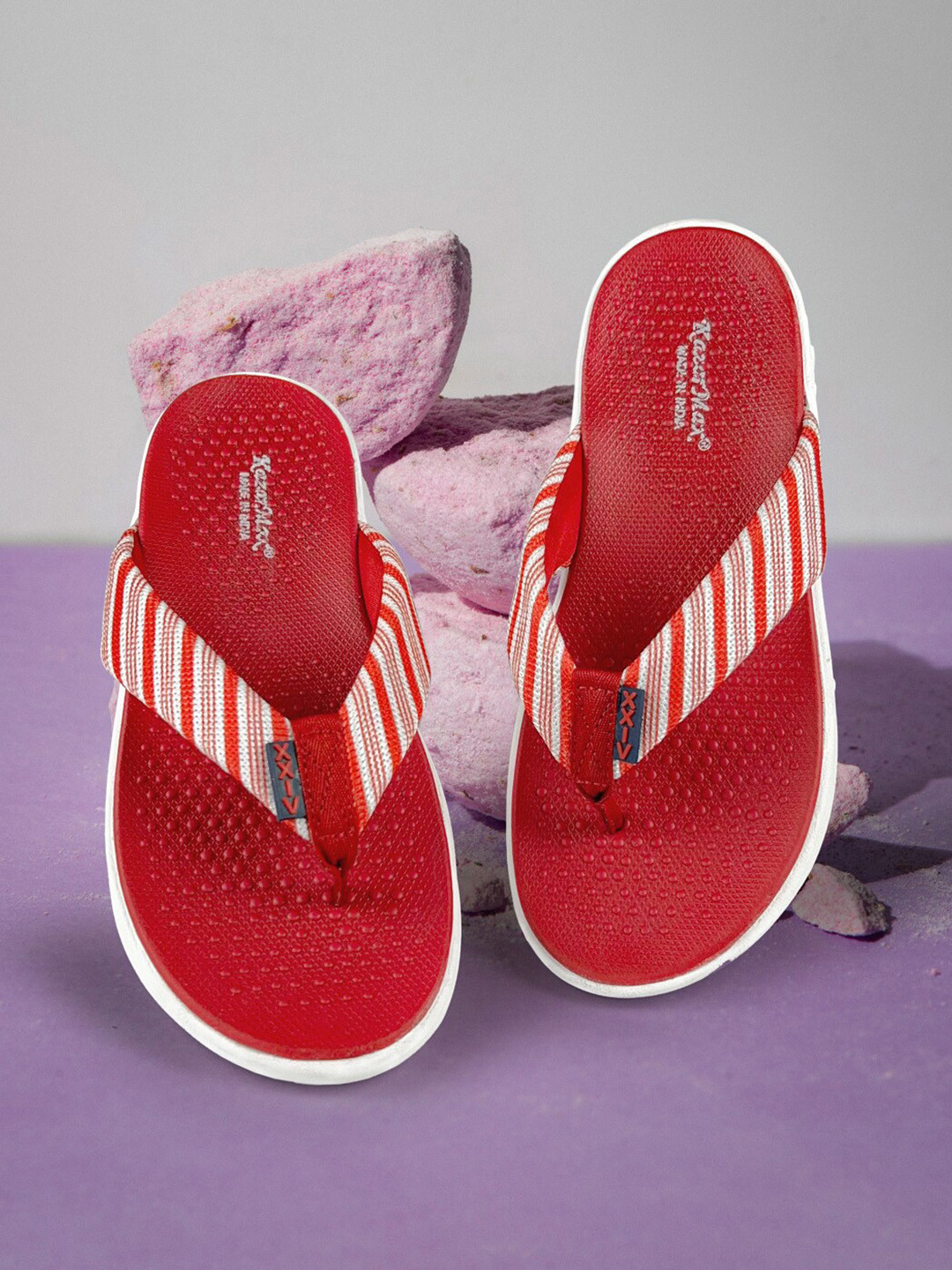 KazarMax Women Printed Lightweight Memory Foam Thong Flip-Flops