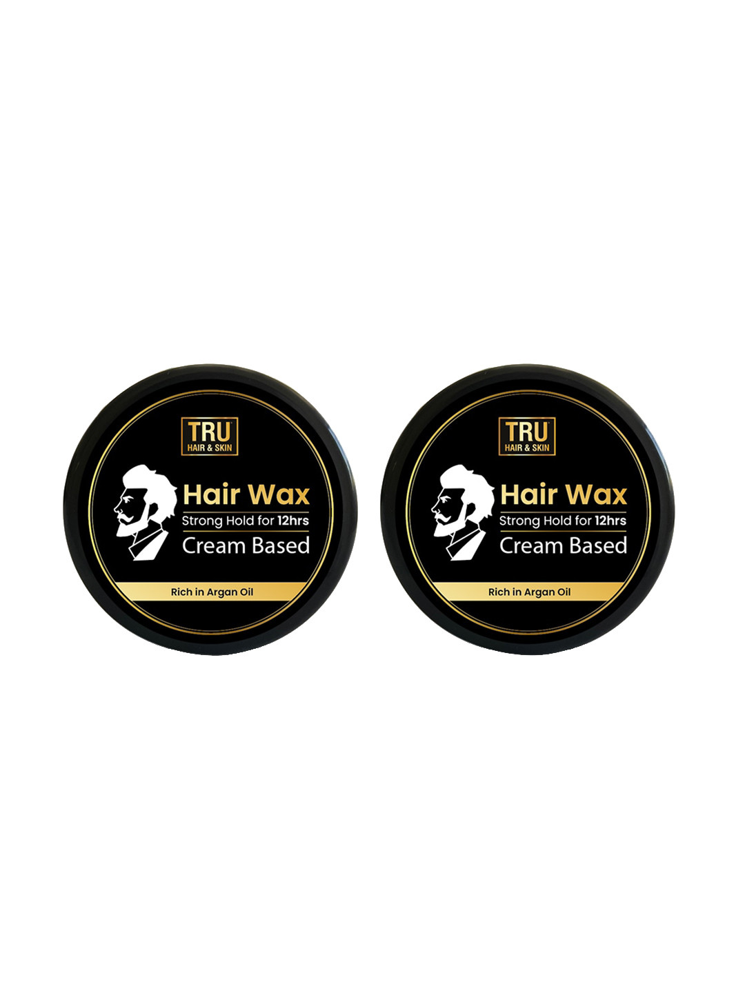 TRU HAIR & SKIN  Set of 2 Strong Hold for 12-Hours Hair Wax Cream with Argan Oil - 50 g each