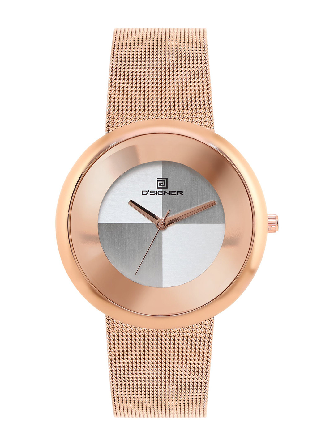 D'SIGNER  Women Brass Dial & Stainless Steel Bracelet Style Straps Analogue Watch 670RGM.2L