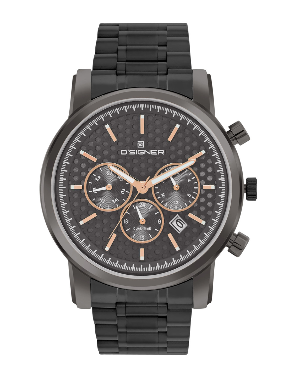 D'SIGNER  Men Brass Dial & Bracelet Style Straps Analogue Watch 795GNM.8G