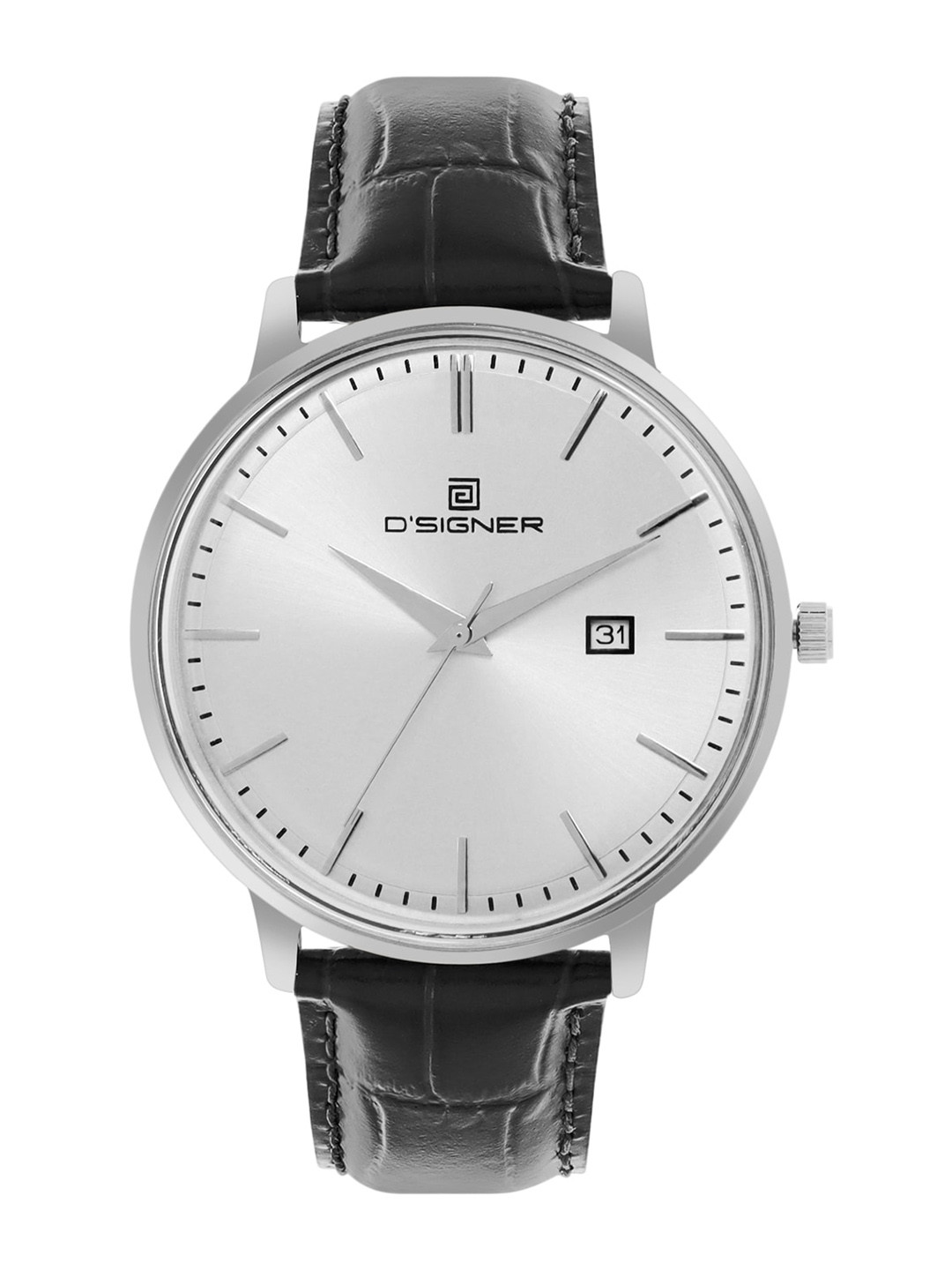 D'SIGNER  Men Brass Dial & Leather Straps Analogue Watch 790SL.2G