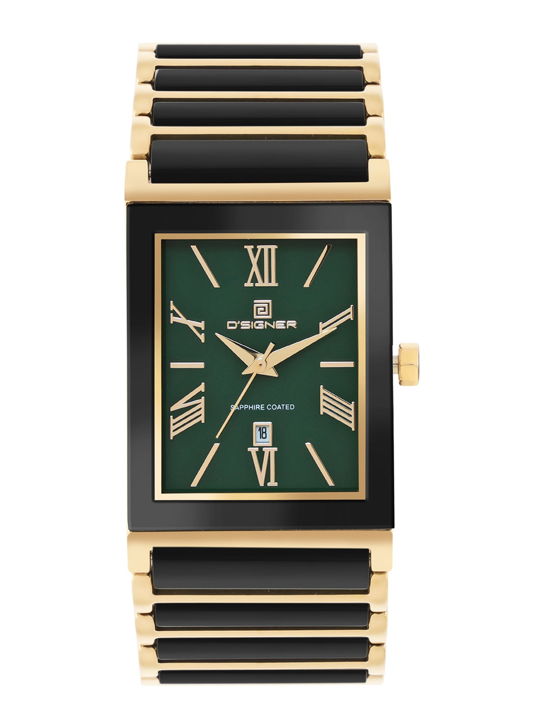 D'SIGNER  Men Brass Dial & Ceramic Bracelet Style Straps Analogue Watch 817GBCRM.16G