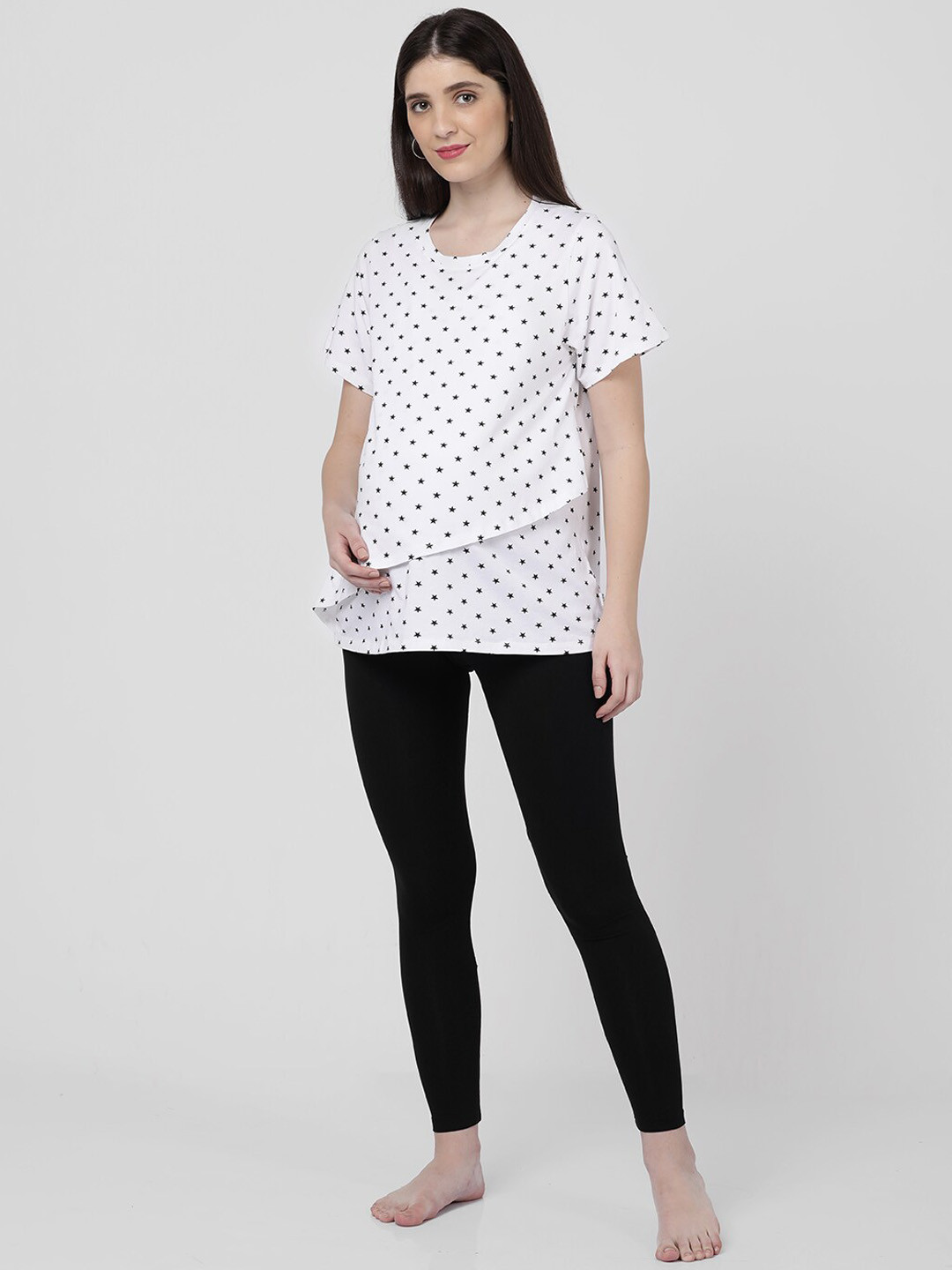 mackly Printed Maternity T-shirt With Leggings