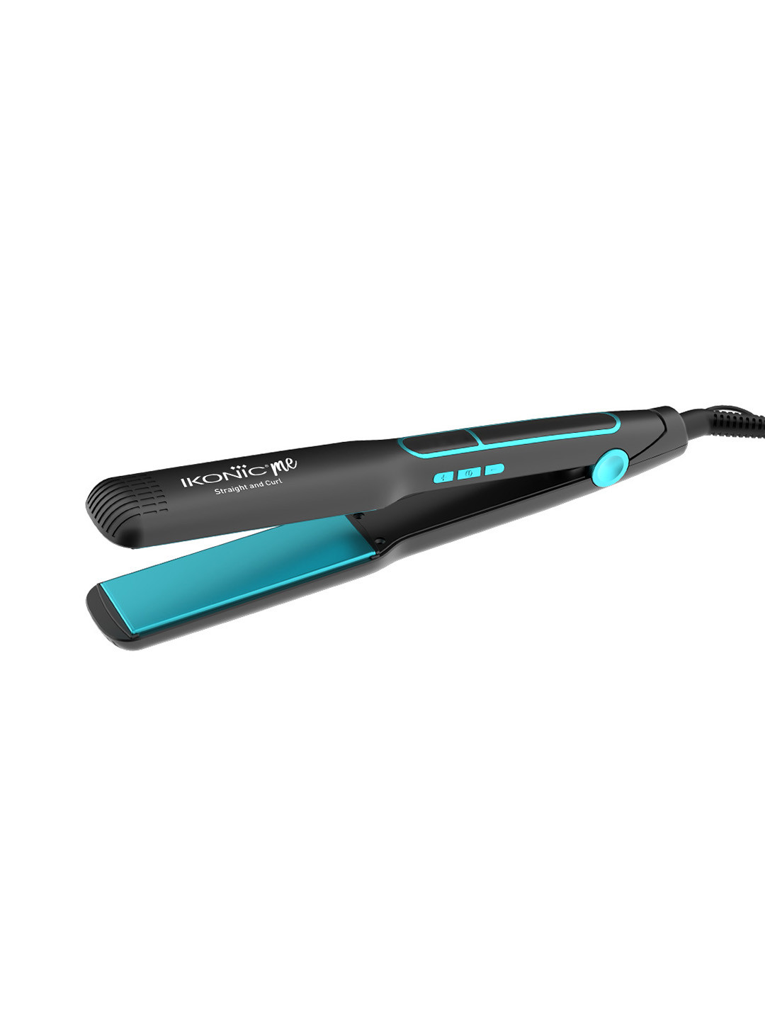 Ikonic Me 2 in 1 Straight & Curl Wide Hair Styler with Dual-Function - Black & Teal