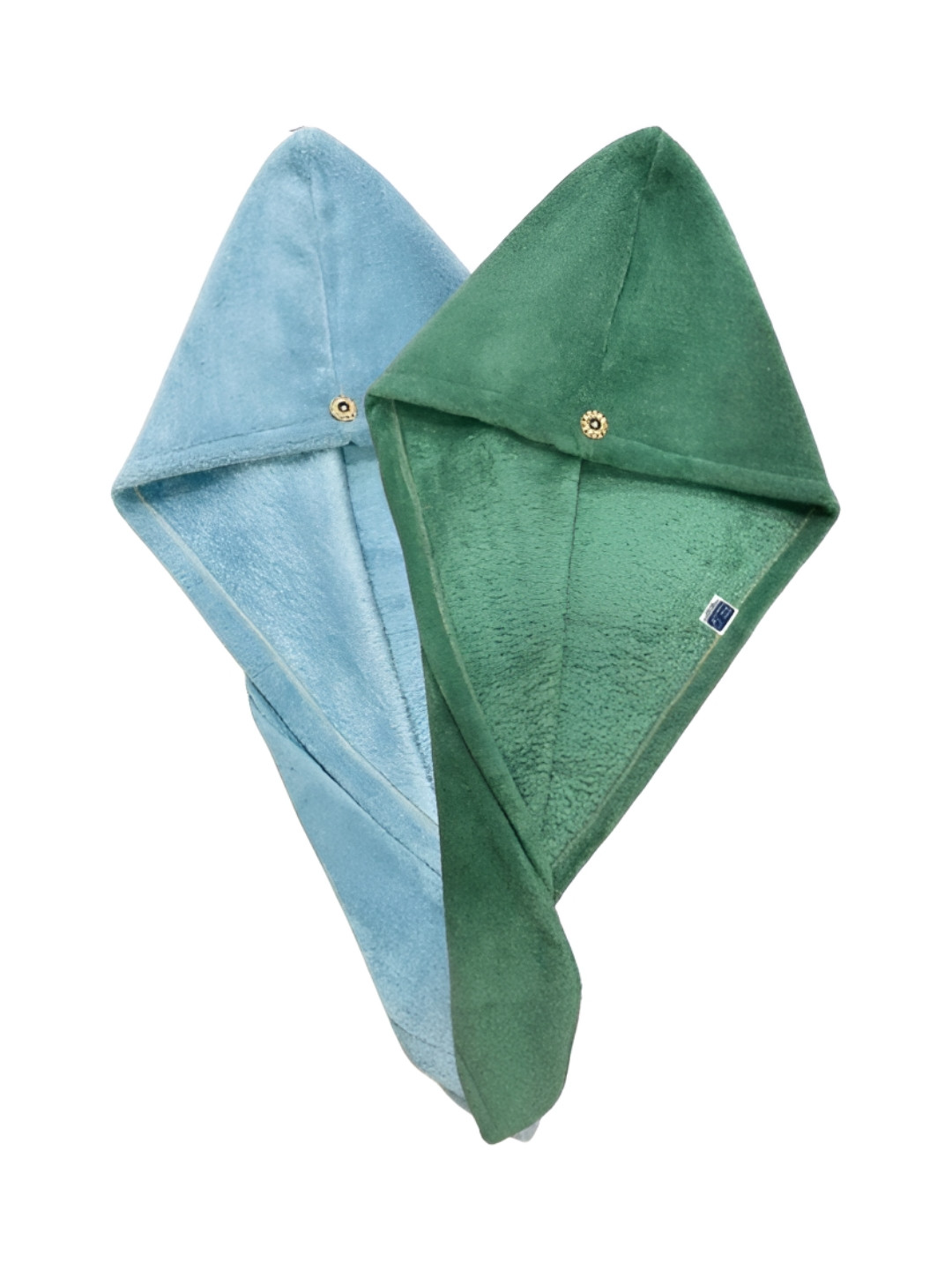 Cotton Bolls Textiles Green & Blue Super Absorbant Soft Microfiber 300 GSM Hair Towels