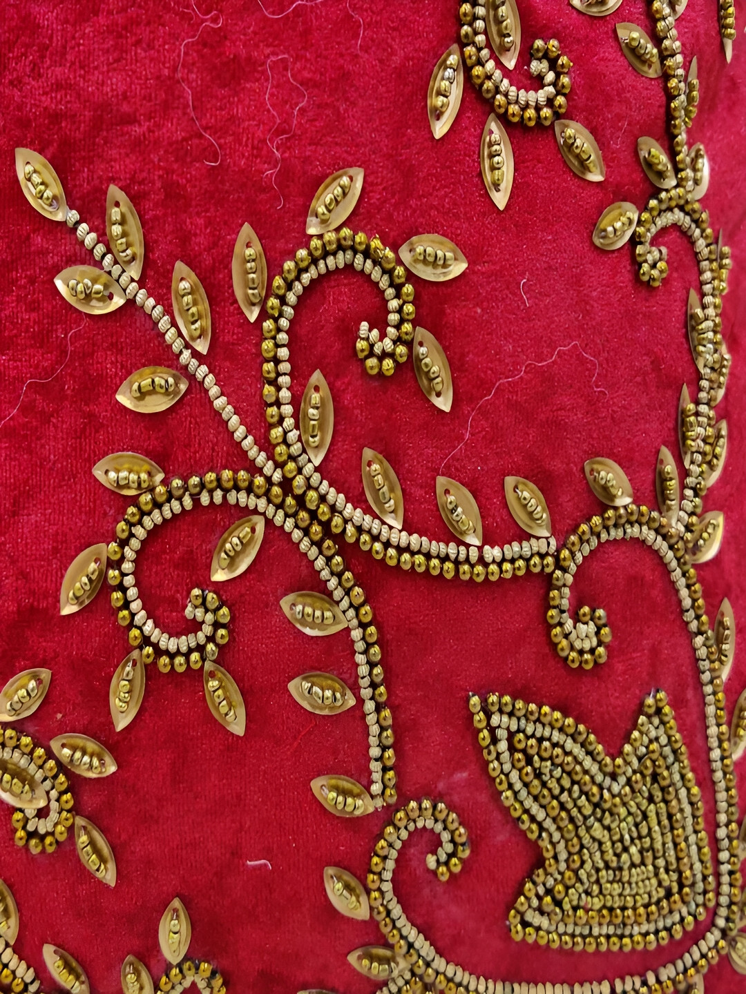 Good Vibes Maroon Embellished Velvet Durable Square Cushion Cover - 24 x 24 Inches