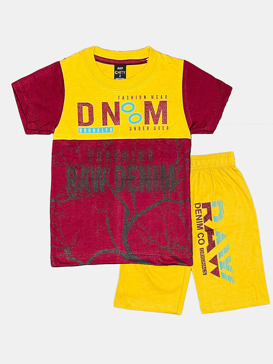 Peerless Wear Boys Printed Pure Cotton T-shirt with Shorts