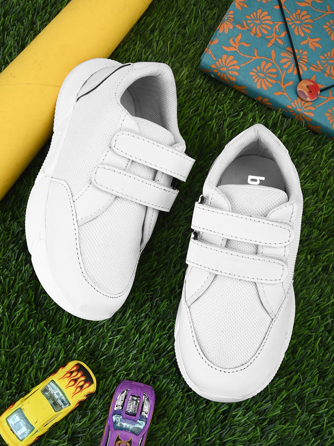 BAESD Kids Textured Lightweight Velcro Uniform Shoes