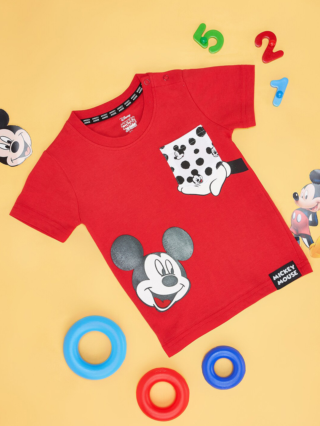 Pantaloons Baby Boys Mickey Mouse Printed Cotton T-shirt