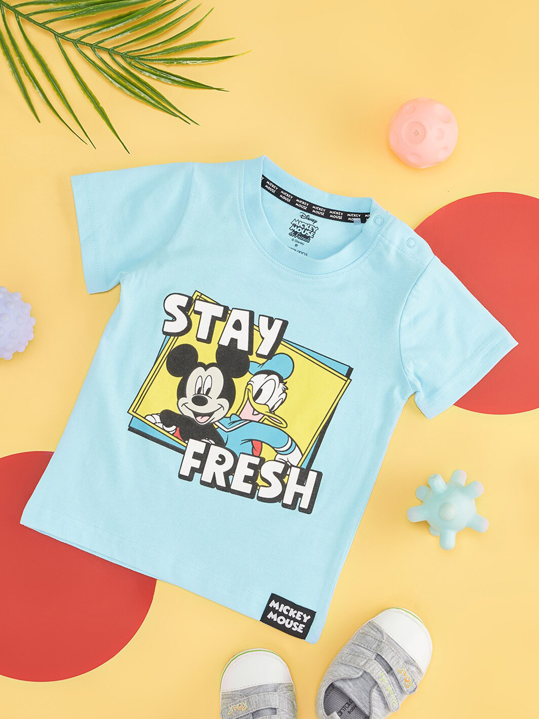 Pantaloons Baby Boys Mickey Mouse Printed Cotton T-shirt