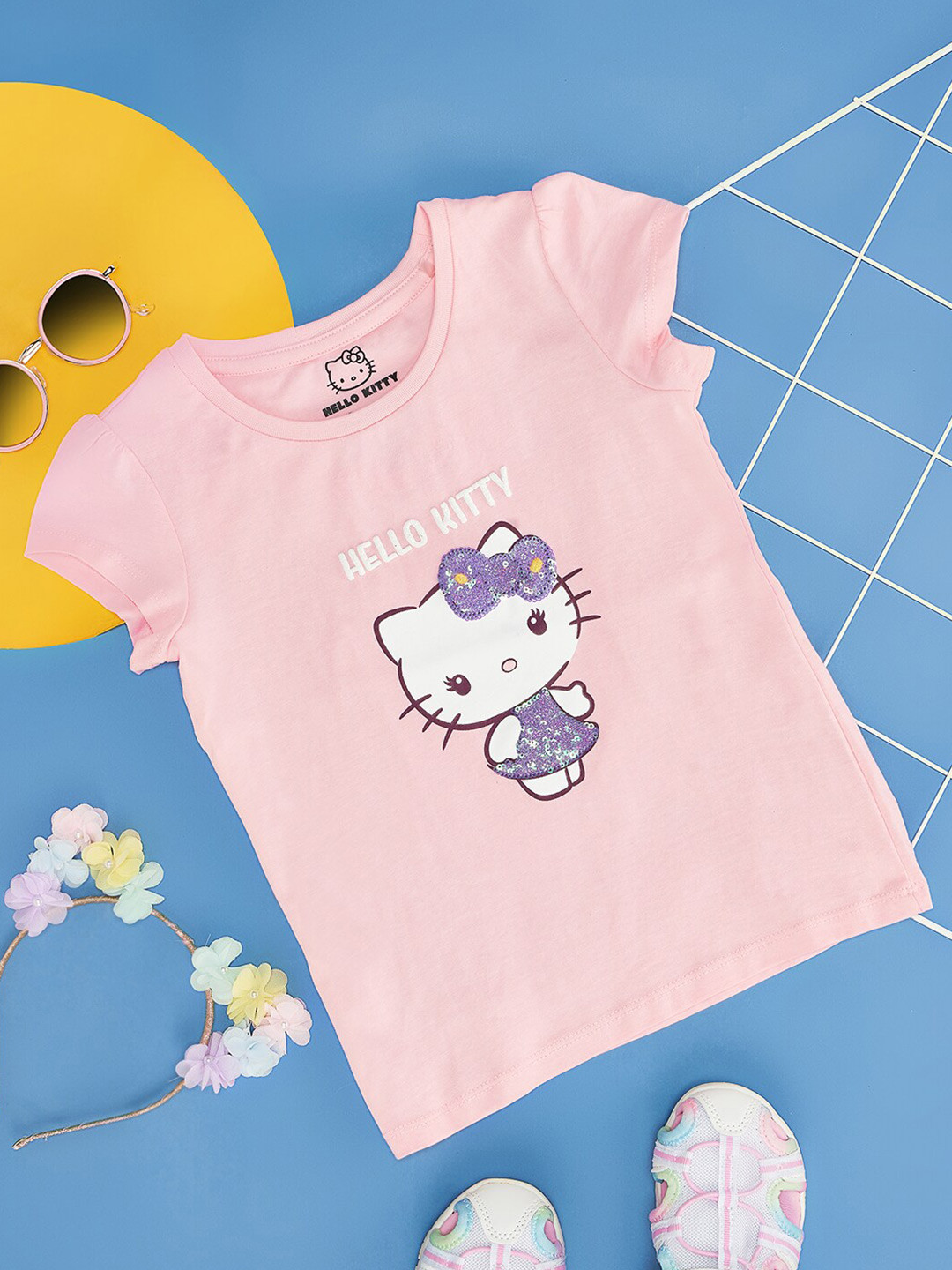 Pantaloons Junior Girls Hello Kitty Printed Cotton T-shirt
