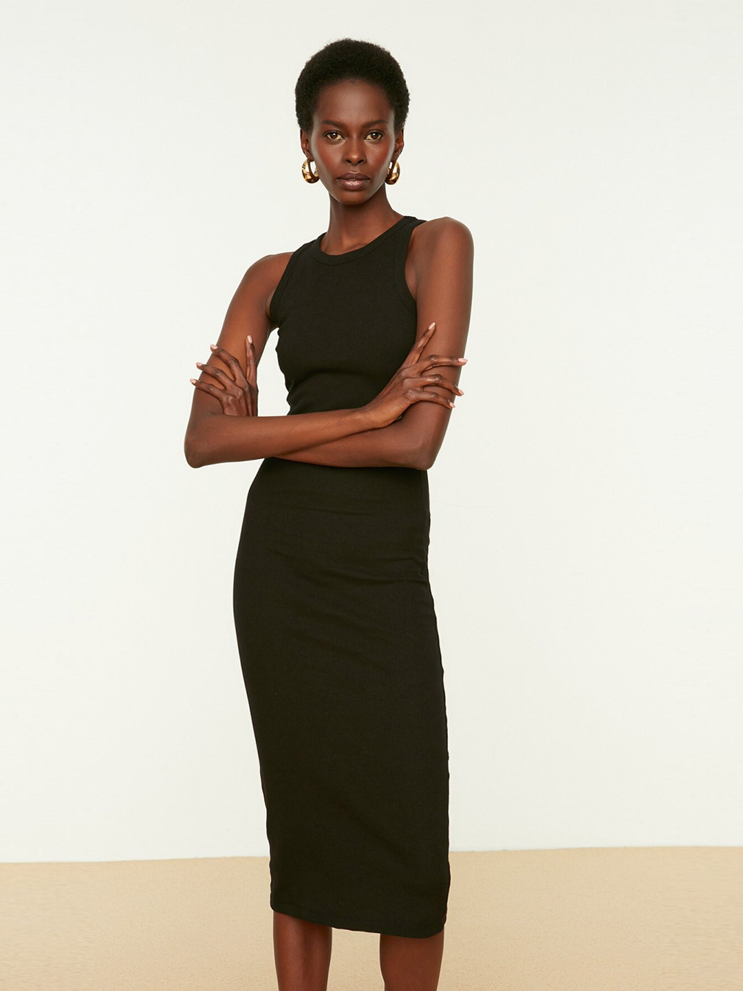 Trendyol Sleeveless Bodycon Midi Dress