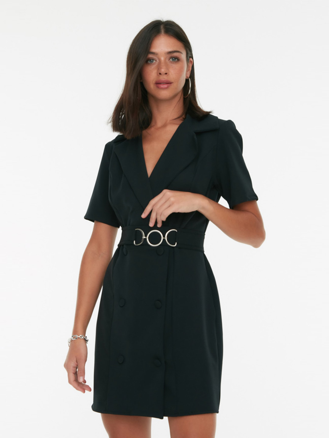 Trendyol Notched Collar Mini Blazer Dresses