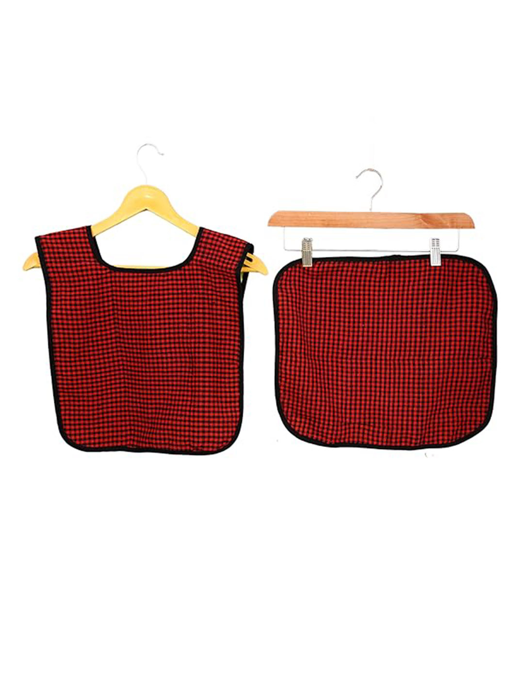 SWITCHON Kids Cotton Checked Waterproof Apron with Dining Sheet