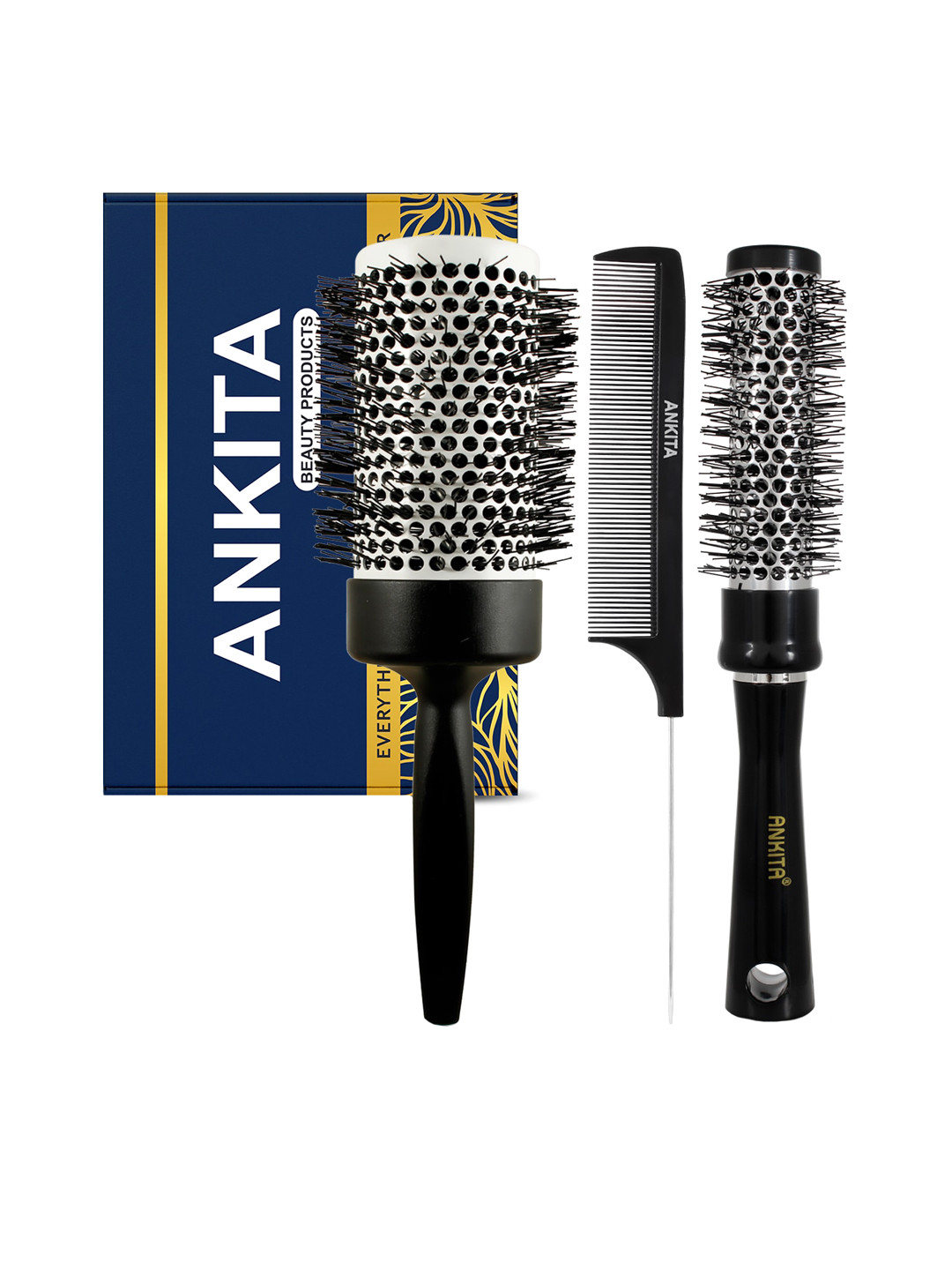 ANKITA 3-Pcs AP-2434 Hair Brush Combo - Black