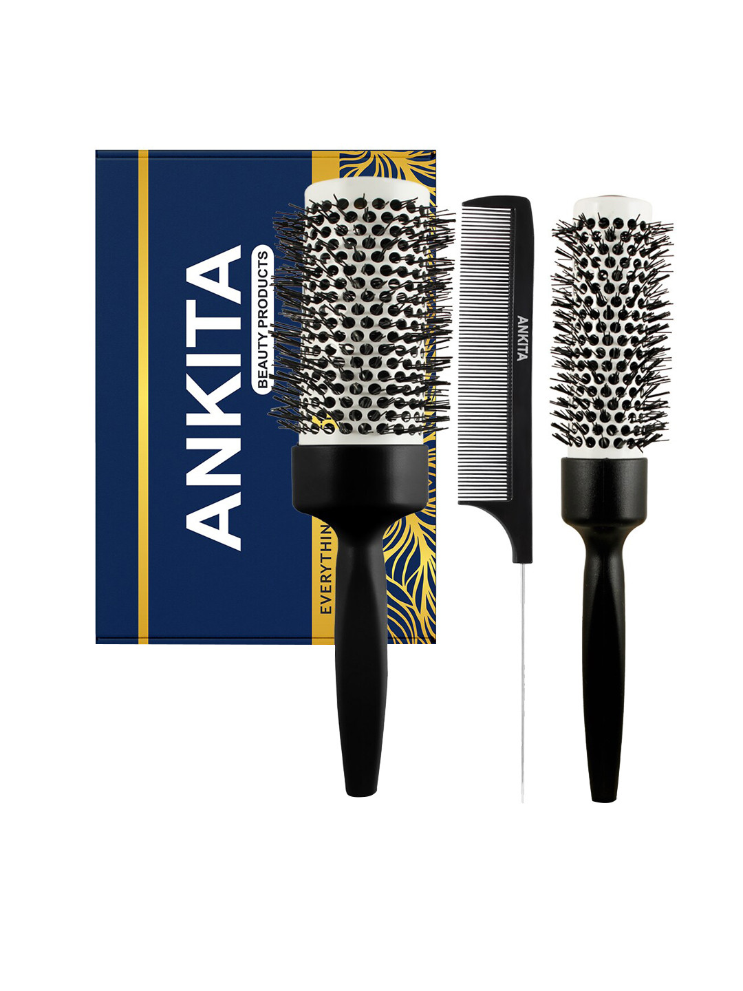 ANKITA 3-Pcs AP-2437 Hair Brush Combo - Black