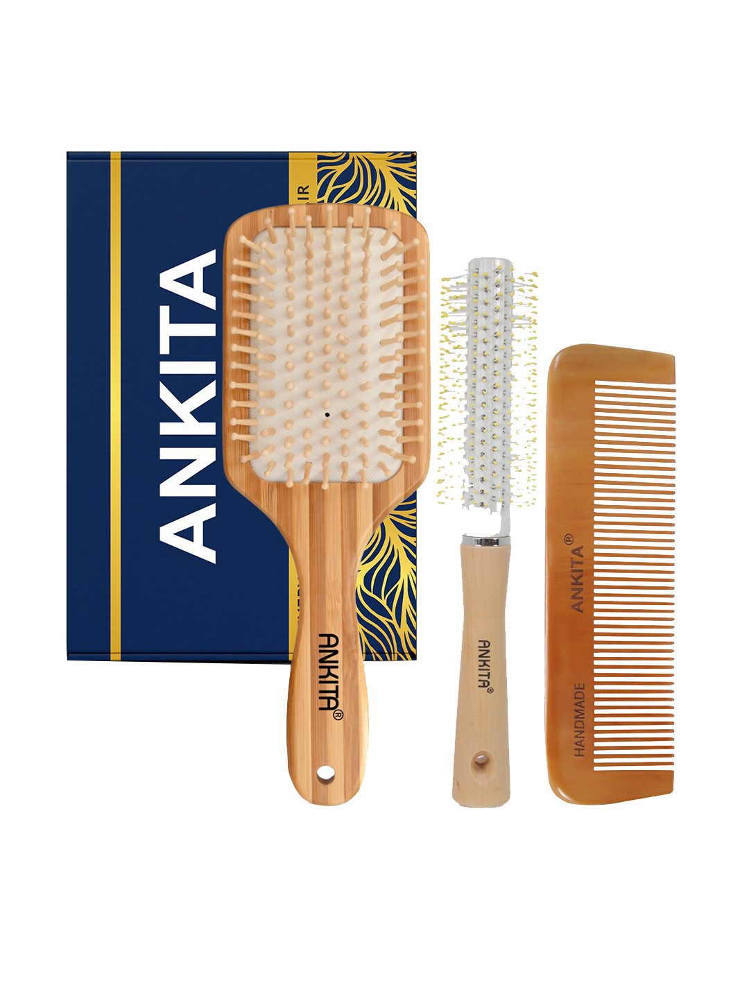 ANKITA 3-Pcs AP-2426 Hair Brush Combo - Beige