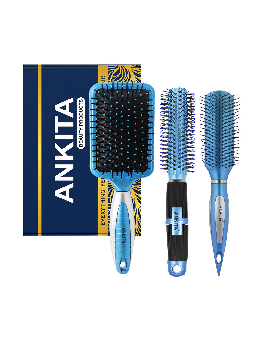 ANKITA 3-Pcs AP-2409 Hair Brush Combo - Blue