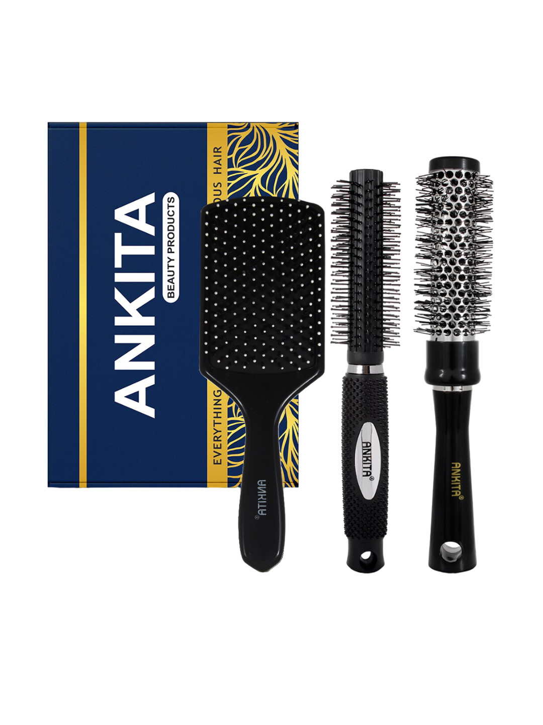 ANKITA 3-Pcs AP-2413 Hair Brush Combo - Black