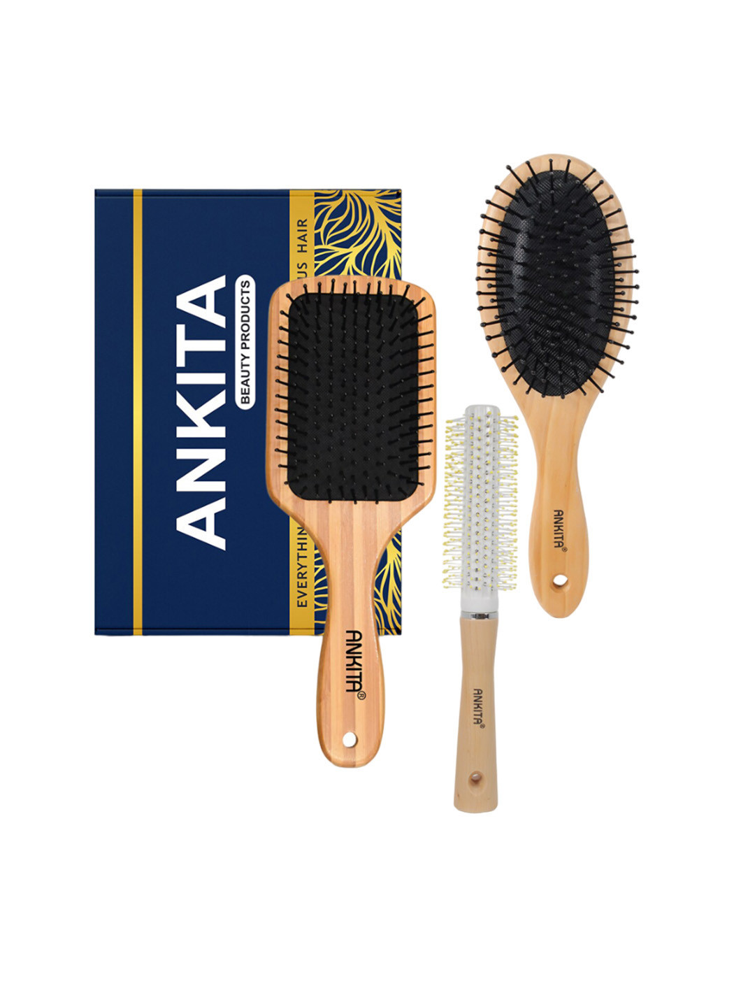 ANKITA 3-Pcs AP-2421 Hair Brush Combo - Beige