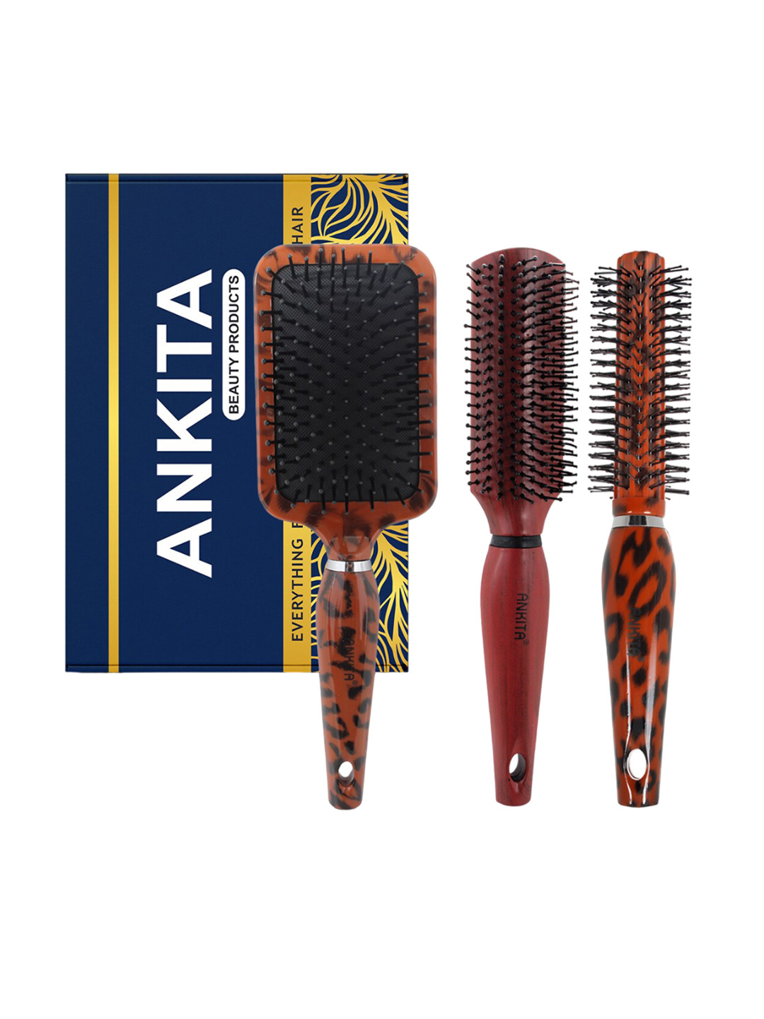 ANKITA 3-Pcs AP-2410 Hair Brush Combo - Red