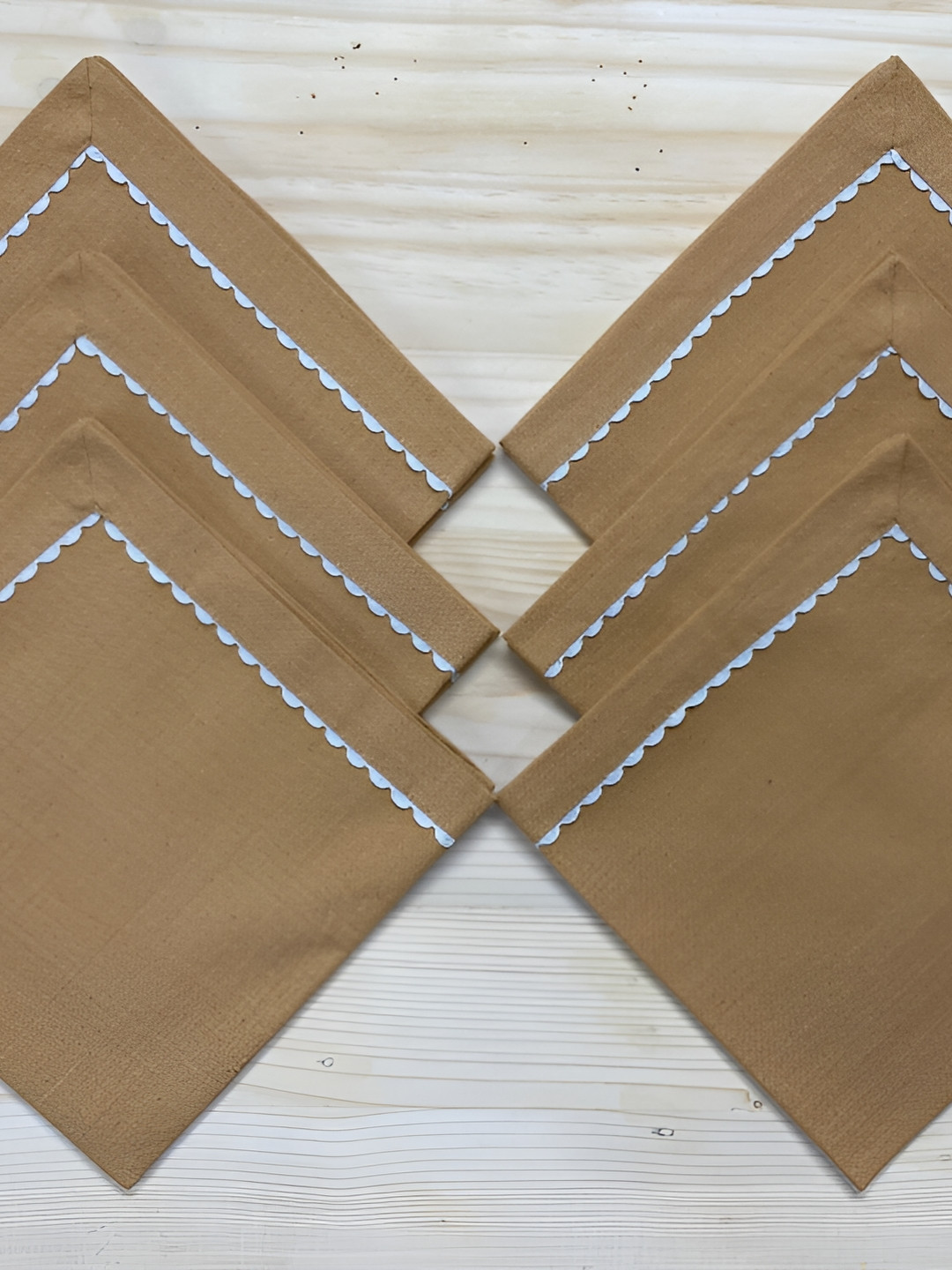 FOVEROS 6 Pieces Mustard Yellow Cotton Dinner Table Napkins