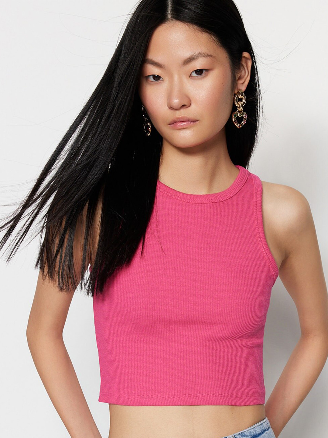 Trendyol Ribbed Fitted Crop Top