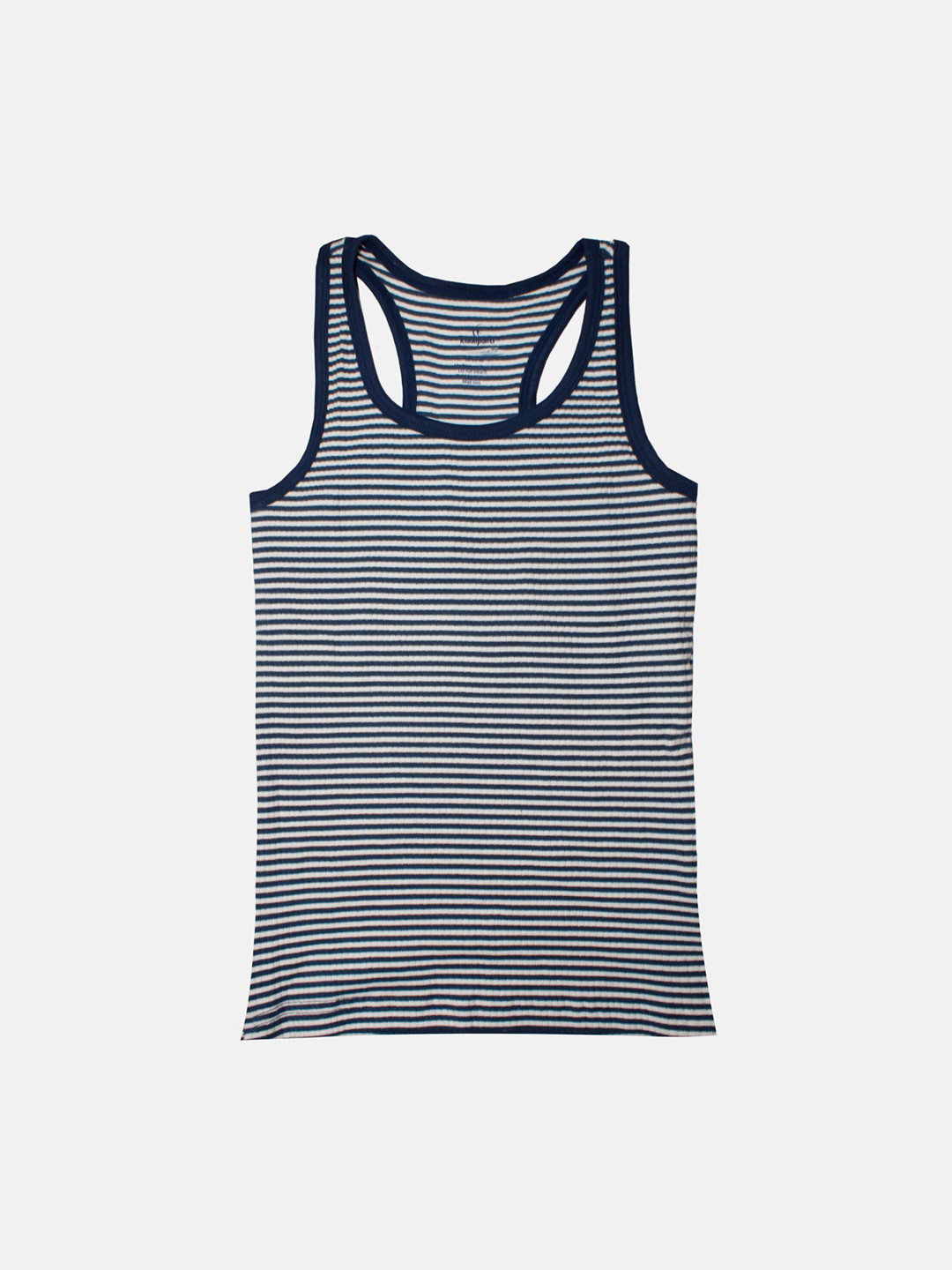 KiddoPanti Girls Horizontally Striped Pure Cotton Racer Back Tank Top