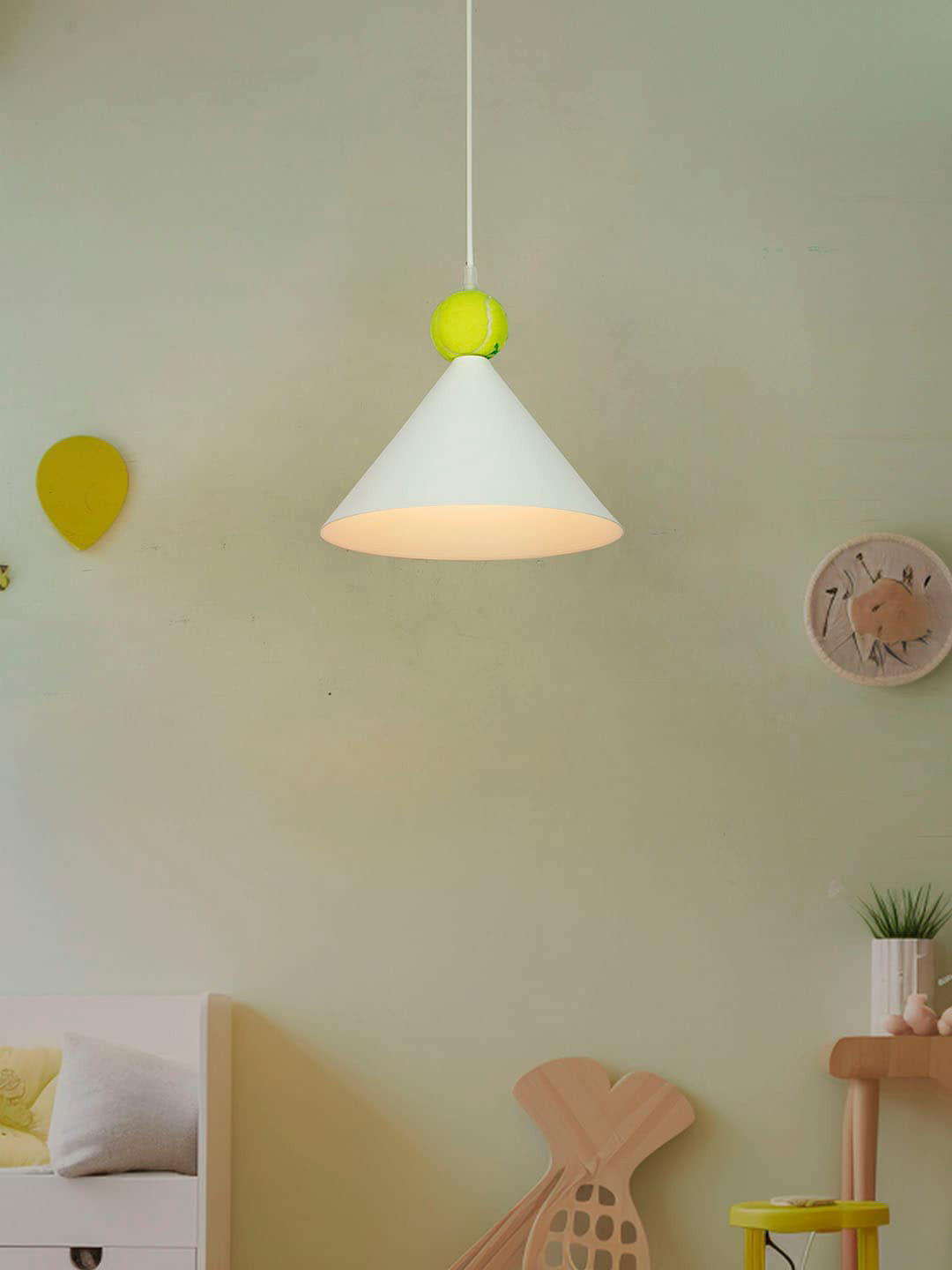 Fos Lighting White Metal Frustum Shaped Ceiling Lamp