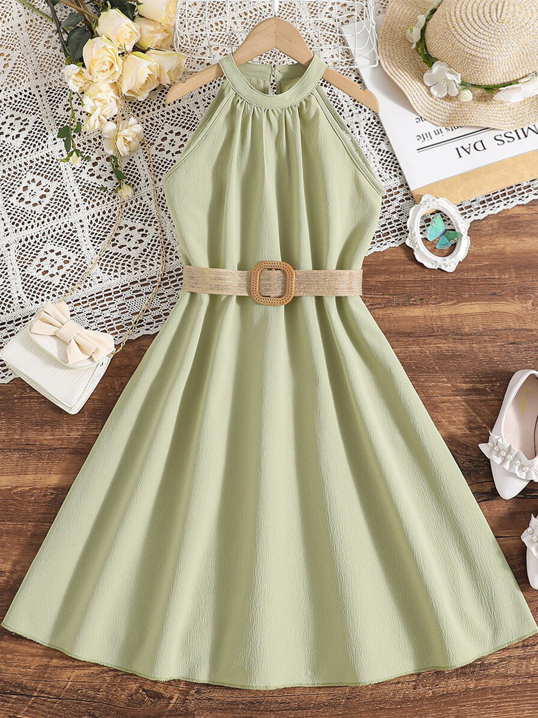 StyleCast Girls Green Sleeveless A-Line Maxi Dress