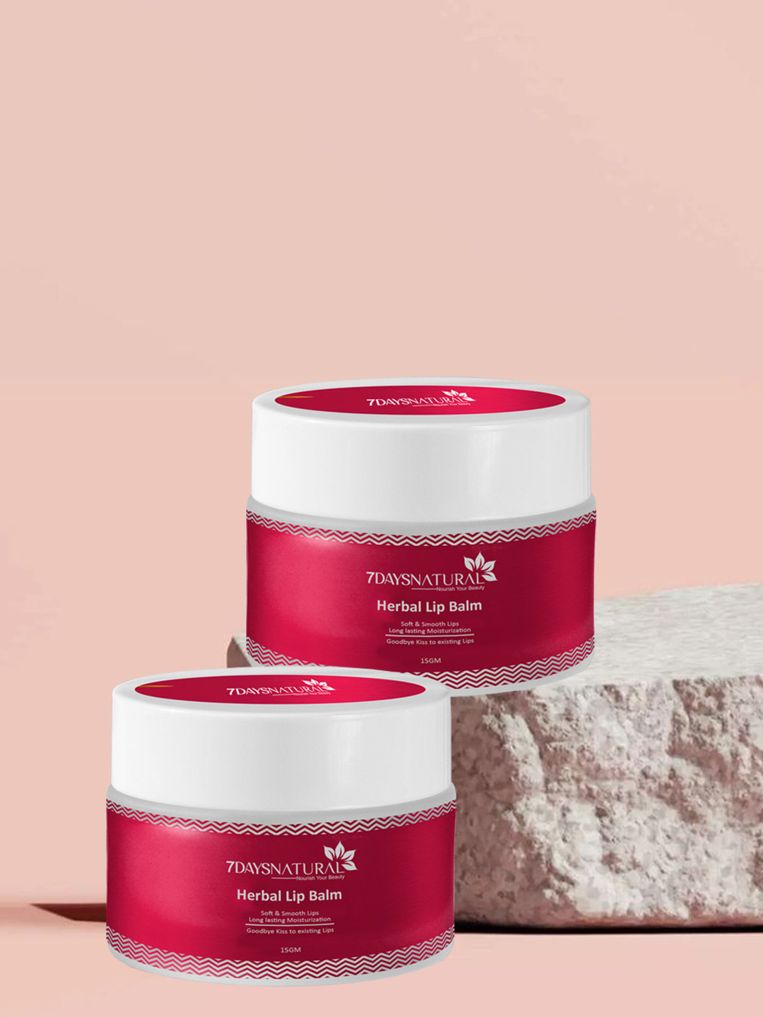 7DAYSNATURAL Set of 2 Herbal Lip Balm with Apricot & Shea Butter - 15 g each