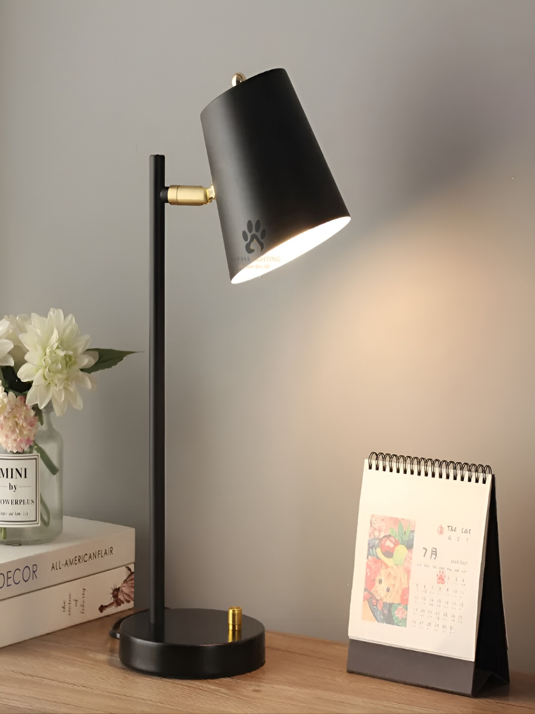 Mufasa Black Textured Aluminium Contemporary Abstract Shaped Table Lamp with Bulb