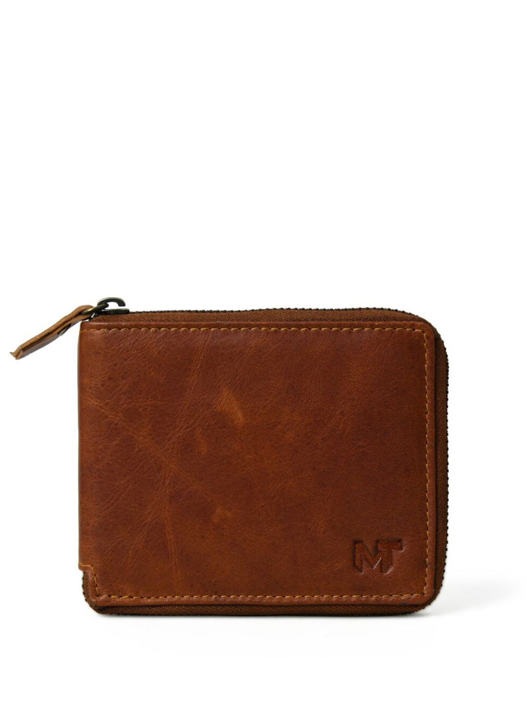 MaheTri Men Adams Leather Zip Around Wallet