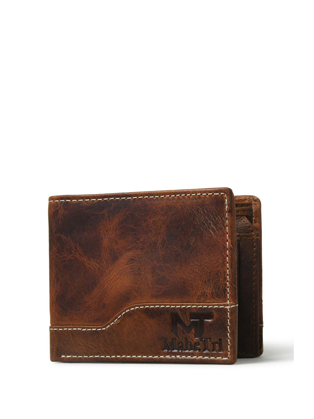 MaheTri Men Judson Bi-fold Wallet - Brown